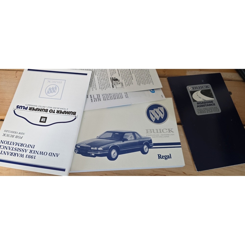 1993 Buick Regal Owners Manual Warranty Roadside Assistance Book Set